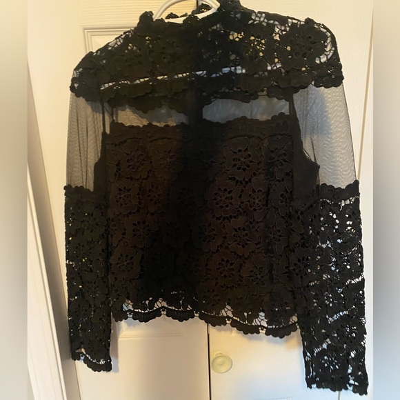 NWT Chicwish black lace and mesh top - Picture 4 of 7